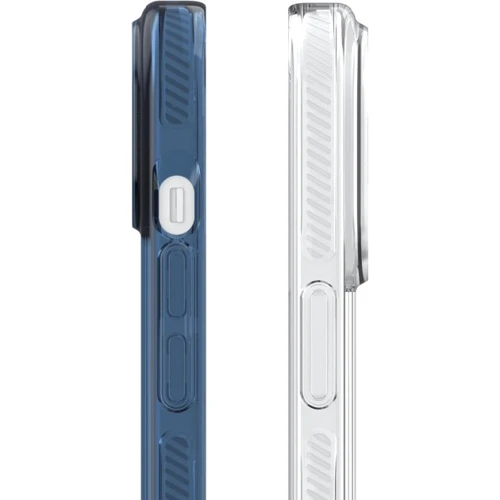 Чехол для iPhone VOKAMO Case with MagSafe Clear/Blue for iPhone 15 Pro Max (NVK010858): Материалы поликарбонат и полиуретан