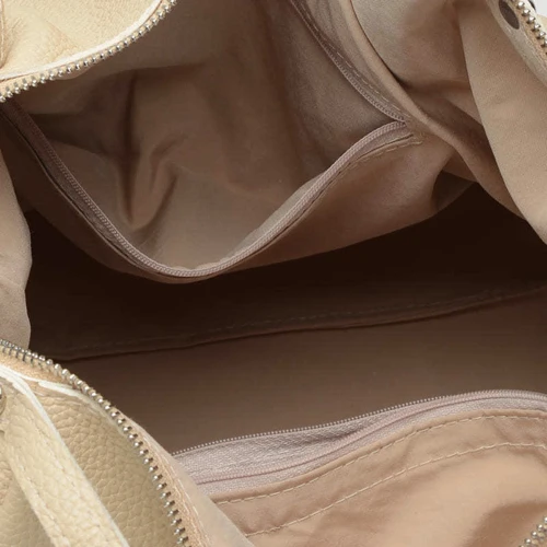 Женская сумка саквояж Ricco Grande бежевая (1l975-beige): Фактура Матовая, Зернистая