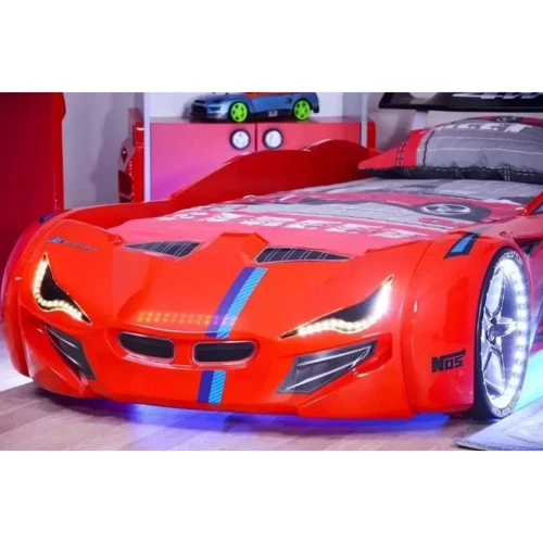 Детская кровать машина Fantasy BMW красная фото 6