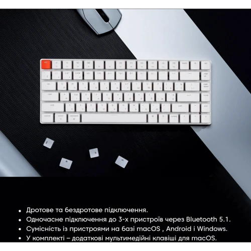 Клавиатура Keychron K3 84 Key Gateron Red Wireless UA White (K3K1_KEYCHRON) фото 22