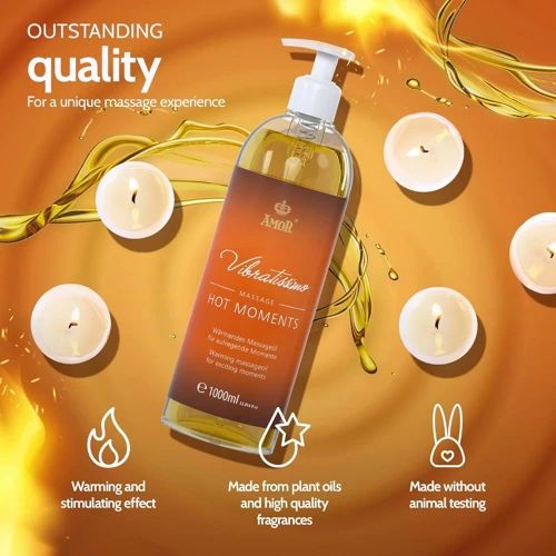 Массажное масло Amor Vibratissimo Hot Moments с согревающим эффектом, 1000 мл
