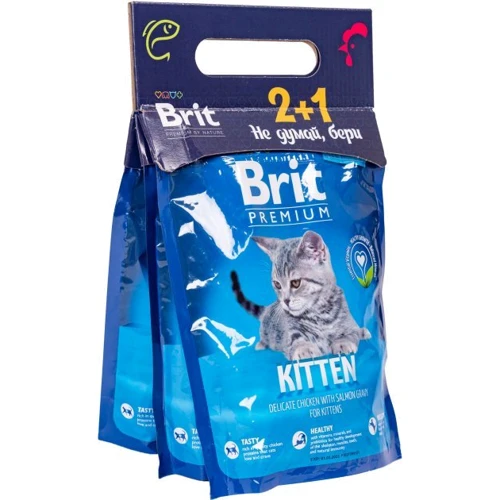 Сухий корм для кошенят Brit Premium Cat Kitten із куркою 3 шт. x 300 г (2700000019733)