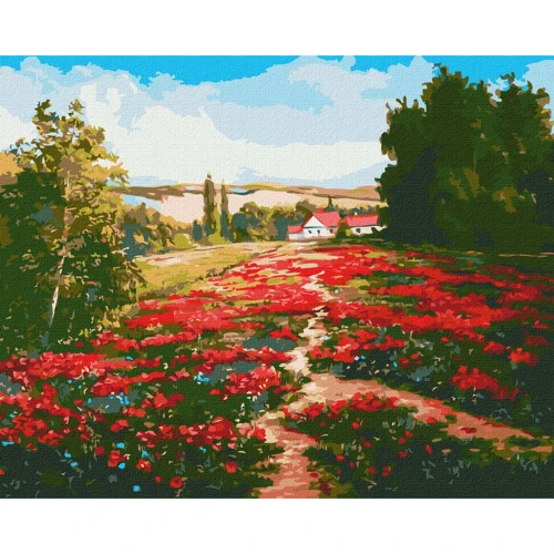 Картина за номерами Ідейка Макове поле 40х50 см (KHO2868)
