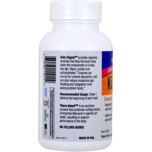 Enzymedica Kids Digest Chewable Digestive Enzymes Пищеварительные ферменты для детей 90 жевательных таблеток с фруктовым вкусом: Форма выпуска Таблетки жевательные