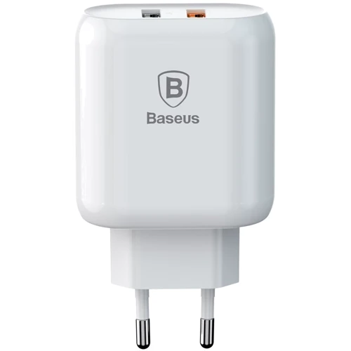 Зарядное устройство Baseus Wall Charger 2xUSB Quick Charge 3.0 23W White (CCALL-AG02): Кабель в комплекте отсутствует