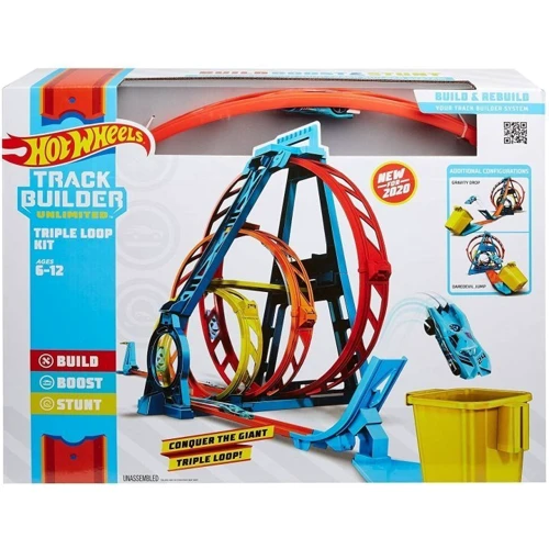 Трек Hot Wheels Track Builder Unlimited Потрійна петля (GLC96): Масштаб машинок 1:64