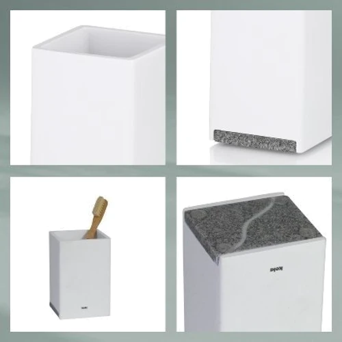 Склянка для зубних щіток KELA Cube біла 7х7х11 см (23692)