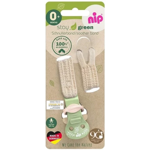 Тримач для пустушки Nip Зелена Серія з бавовни Х 1шт (38637-51): Виробник NIP