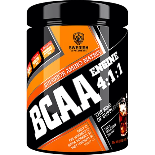 Амінокислота для спорту Swedish Supplements BCAA Engine 4:1:1 400 g /30 servings/ Cola Delicious