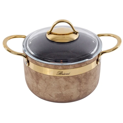 Каструля Brioni Royal Stone Tigereye Gold антипригарна 18 см 2.5 л (764-045)