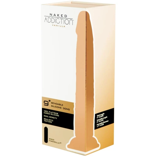 Фалоімітатор Naked ADDICTION 9" Silicone Dual Density Bendable Dildo - Vanilla