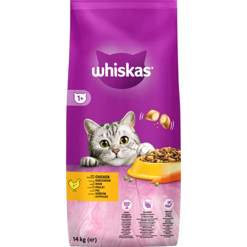 Сухой корм для взрослых кошек Whiskas с курицей 14кг (5900951014352)