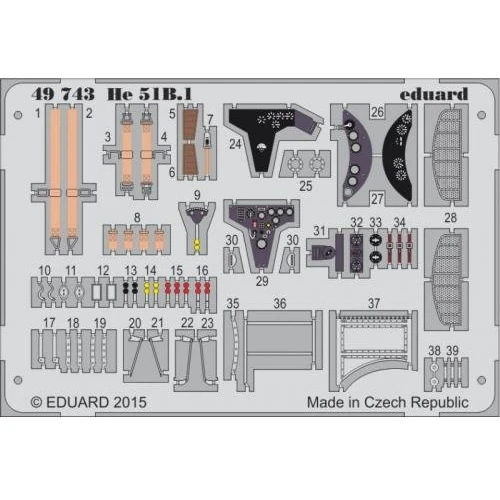 Фототравлення Eduard 1/48 He 51B.1 (Roden) EDU-49743