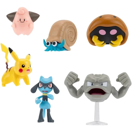 Набор игровых фигурок Pokemon W7 - Пикачу, Клеффа, Риолу, Геодуд, Оманайт, Кабуто (PKW3613): Пол Унисекс