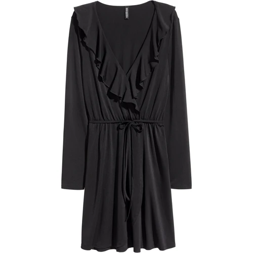 Сукня H & M 4572225 38 чорне повсякденне до середини стегна: Склад поліестер, Еластан