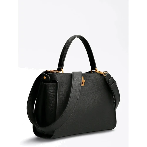 Женская сумка тоут Guess Downtown Chic Turnlock Satchel черная (HWVB8385050-BLA): Пол Женский