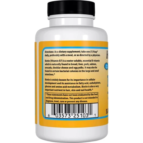 Healthy Origins Biotin (В7) 5000 mcg 60 Vcaps Биотин: Форма выпуска Капсулы