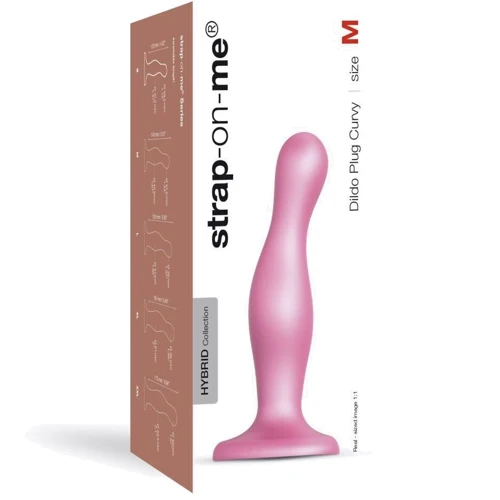 Фаллоимитатор Strap-On-Me Dildo Plug Curvy M Rose Dragee Metallic