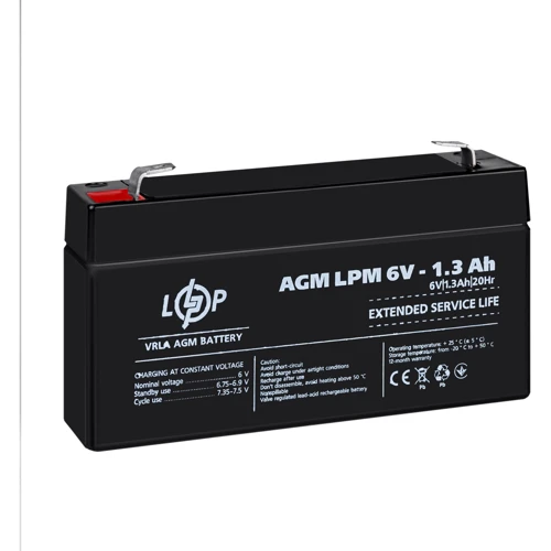 Аккумуляторная батарея LogicPower LPM 6V 1.3 Ah, AGM (4157): Напряжение, В 6