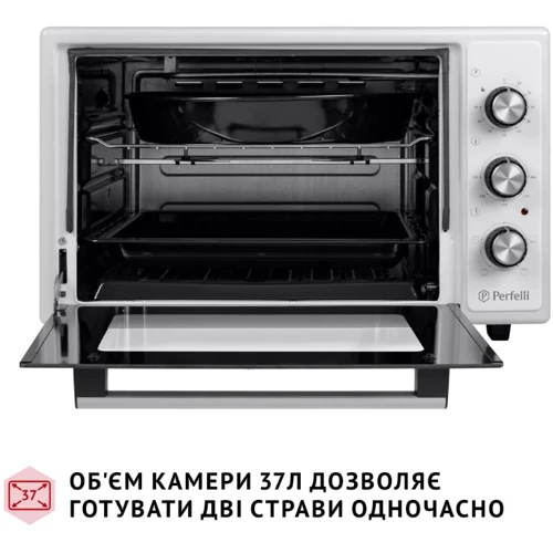 Електрична духовка настільна PERFELLI MIRAGE 37 WHITE фото 6