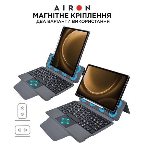 Аксесуар для планшетних ПК AirOn Premium Case Smart Keyboard Black для Samsung X510/X516B Galaxy Tab S9 FE фото 7