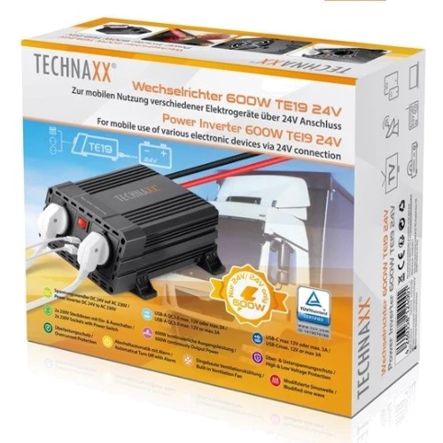 Автомобильный инвертор TECHNAXX TE19 power inverter 600W 24V фото 5