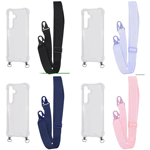 Чехол для телефонов WAVE Clear Case with Strap Midnight Blue for Samsung S926 Galaxy S24 Plus: Материал TPU (термополиуретан) и поликарбонат