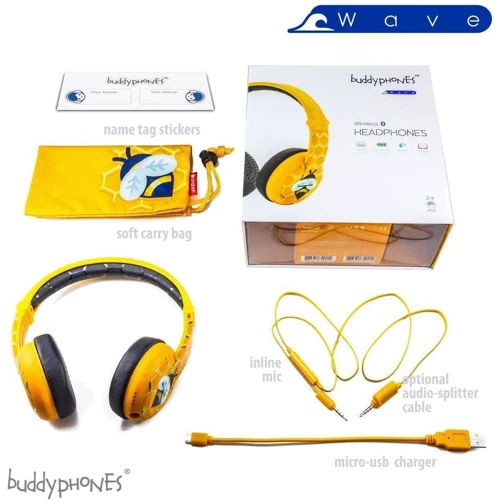 Наушники BuddyPhones Wave Bee, Yellow (BT-BP-WV-BEE) фото 5