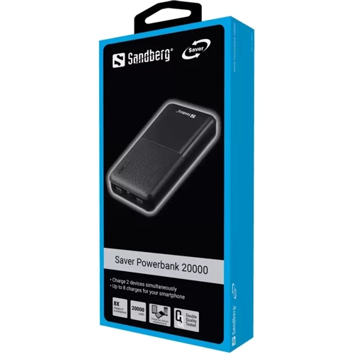 Внешний аккумулятор Sandberg Power Bank 20000mAh 2.4A (320-42): Количество USB 2