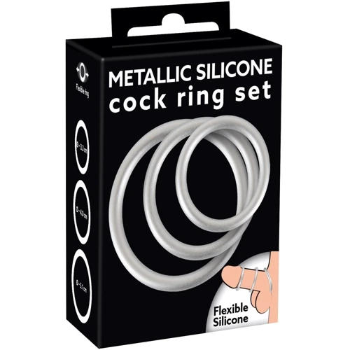 Набір ерекційних кілець Metallic Silicone Cock Ring Set