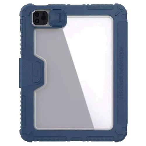 Аксесуар для iPad Nillkin Bumper Pro Sapphire Blue for iPad Air 13 (2024 / 2025) / iPad Pro 12.9 (2020-2022): Особливості режим автопробудження/сну, закривається на магнітний клапан, Захист основної камери від подряпин, Надійний захист від подряпин і забруднень, трансформується на підставку
