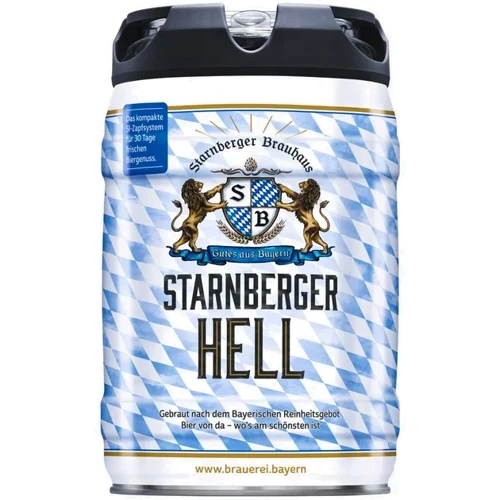 Пиво Starnberger Hell светлое фильтрованное 4.8% 5 л (PLS_4251253120144)