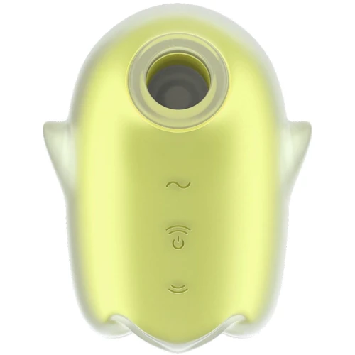 Вакуумный клиторальный стимулятор с вибрацией Satisfyer Glowing Ghost Yellow