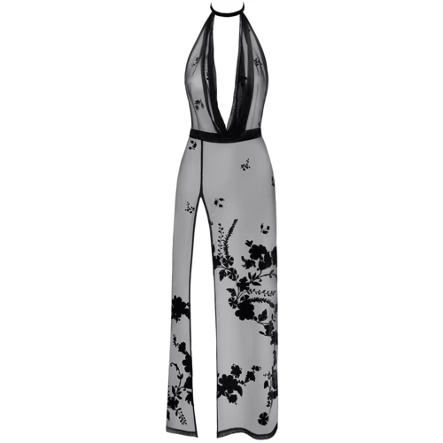 Платье Noir Handmade F312 Divinity long flocked mesh dress with open back Вlack, S