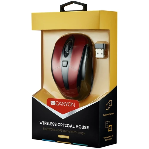 Мышь Canyon CNR-MSOW06R Black/Red: Интерфейс подключения Wireless, USB
