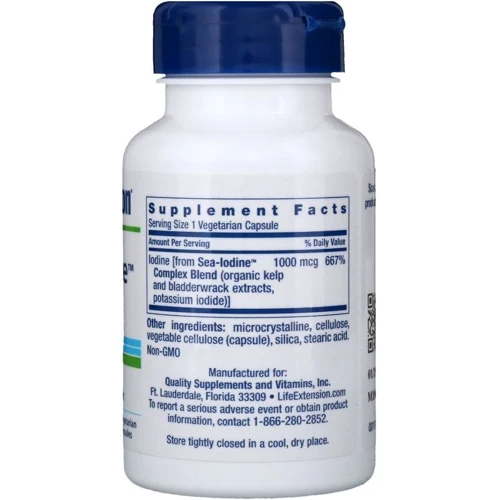 Life Extension Sea-Iodine 1000 mcg 60 Veggie Caps Йод: Тип Йод