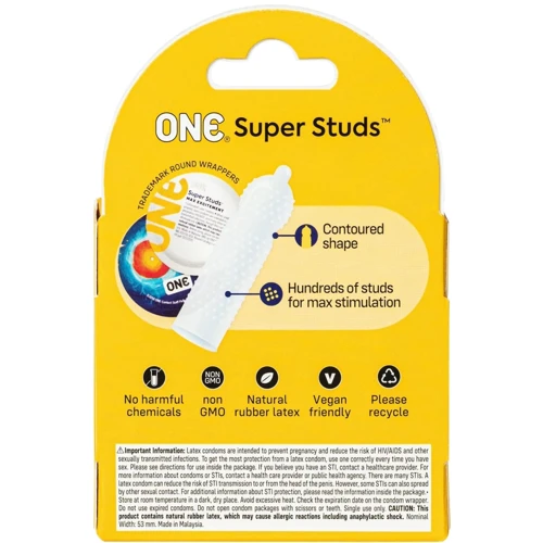 Презервативы ONE Super Studs, 3 шт