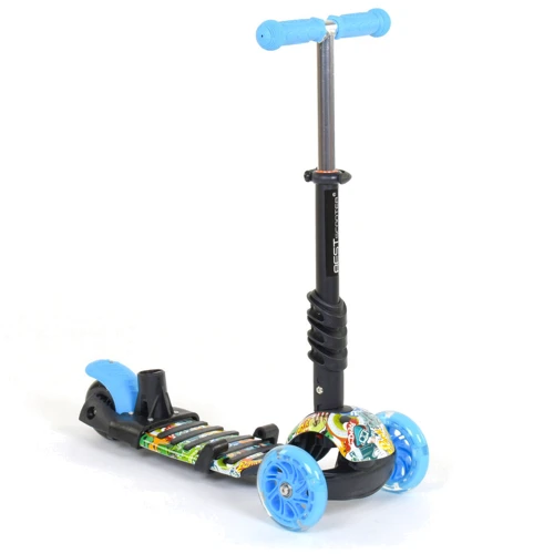 Дитячий самокат 5 в 1 Best Scooter Сонечко, блакитний (69750): Кількість коліс 3