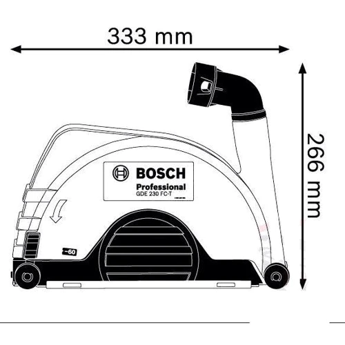 Защитный кожух с пылеотводом 230 мм Bosch (2602025284)