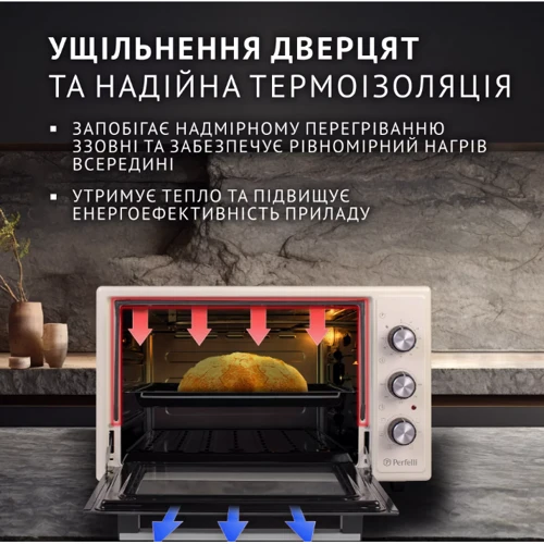 Електрична духовка настільна PERFELLI SIERRA 48 IVORY: Кількість режимів нагріву (роботи) 6