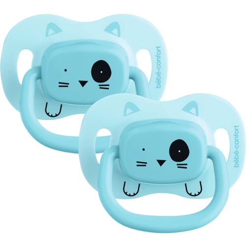 Пустышка Bebe Confort Minimalistic Animals силиконовая реверсивная, 2 шт 0/6 мес синяя (3104202010): Форма соски классическая