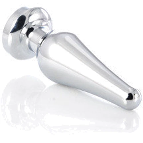 Анальная пробка с кристаллом Toyfa Metal Silver anal plug white gem