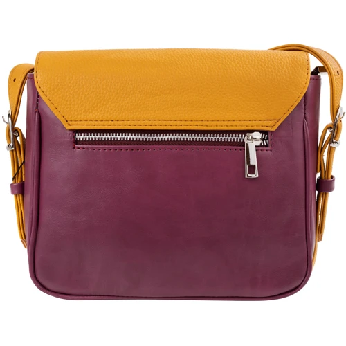 Женская сумка почтальонка Laskara разноцветная (LK-10245-yellow-purple): Материал Искусственная кожа