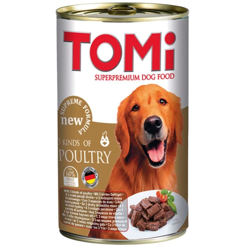 Вологий корм для собак TOMi три види птиці 1.2 кг