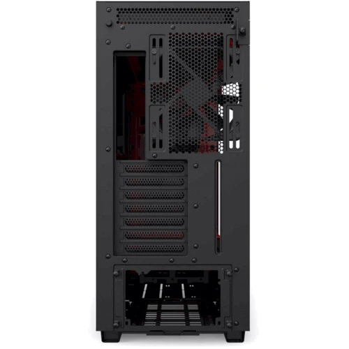 Корпус ZXT H710 Black-Red (CA-H710B-BR): Материал передней панели сталь