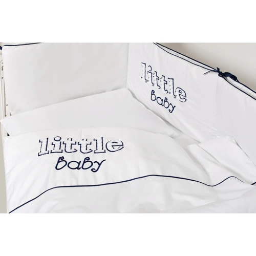 Постільний комплект Twins Little Baby 4042-TLB-09 white/blue 6 ел. білий/синій