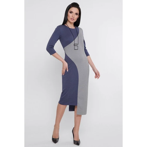 Сукня FashionUp PL-1753A 42 синє повсякденне подовжене міді