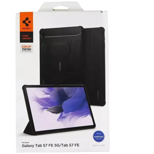 Аксесуар для планшетних ПК Spigen Core Armor Black (ACS04230) для Samsung Galaxy Tab S7 FE 12.4 SM-T735/S7 Plus SM-T975/S8 Plus SM-X800: Матеріал Поликарбонат + силикон