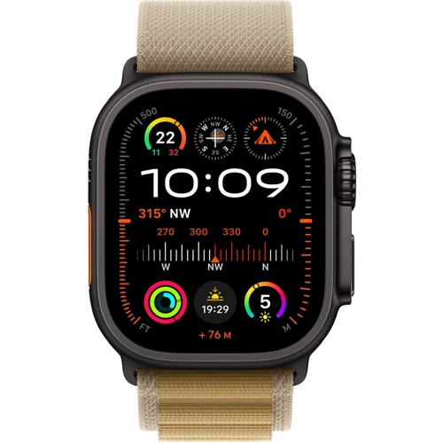 Apple 49mm Tan Alpine Loop - Large - Black Titanium Finish (MYQ23ZM/A): Сумісність Apple Watch 49mm, Apple Watch 46mm, Apple Watch 45mm, Apple Watch 44mm
