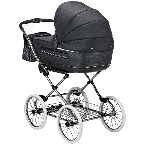 Коляска 2 в 1 класична Roan Marita Prestige (14 "білі колеса, хром рама) P231 графіт - графітова (шкіра) перламутр (624730): Кількість блоків 1